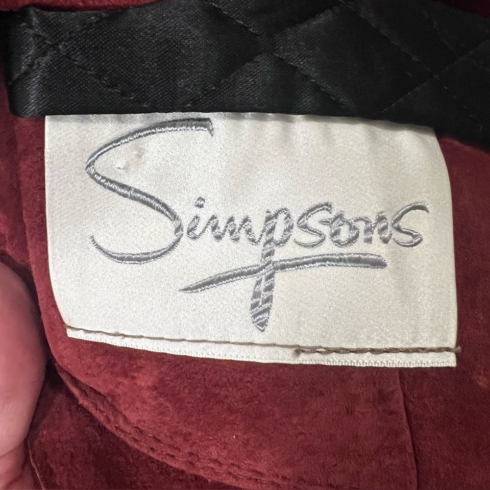 SIMPSONS Penny Lane Genuine Suede Leather Coat Real Fur Collar Belted Long Coat - Picture 2 of 16